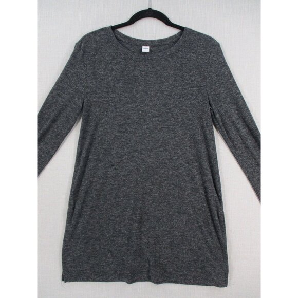 Old Navy Womens Charcoal Gray Long Sleeve Tunic Top L Polyester Rayon - Picture 6 of 8